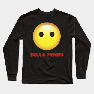 Hello Friend Emoji Long Sleeve T-Shirt